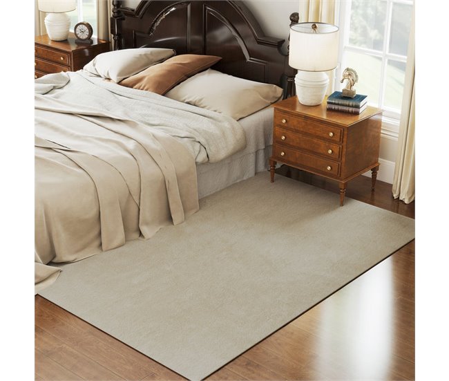 Alfombra de Salón Poliéster, TPR HOMCOM, hogar - decoración Crudo