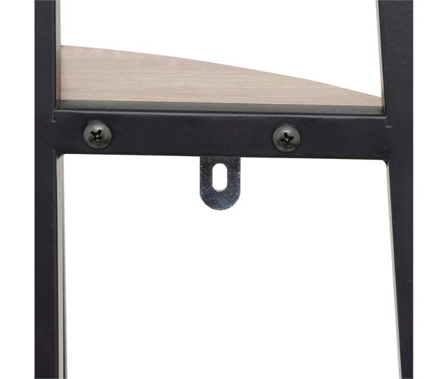 Estantería Esquinera Aliaj 5 Estantes Metal Industrial Negro/ Madera