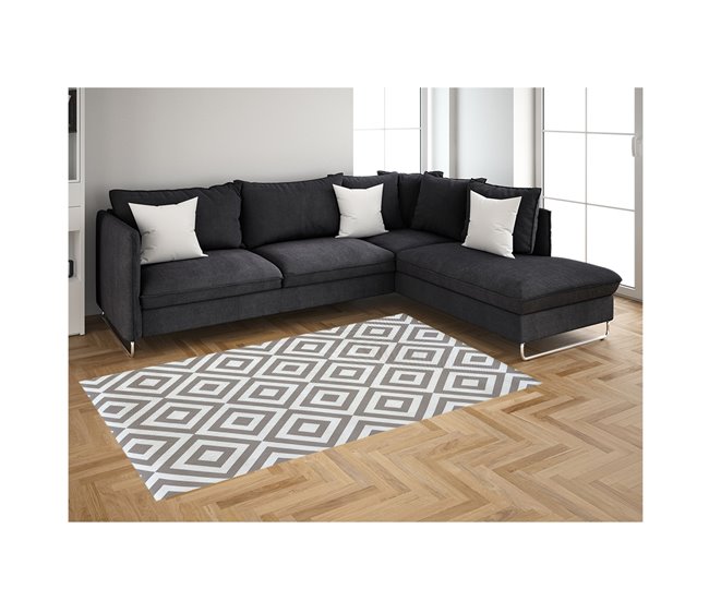 Acomoda Textil – Alfombra Vinílica Hidráulica para Hogar. 60x90 Beige