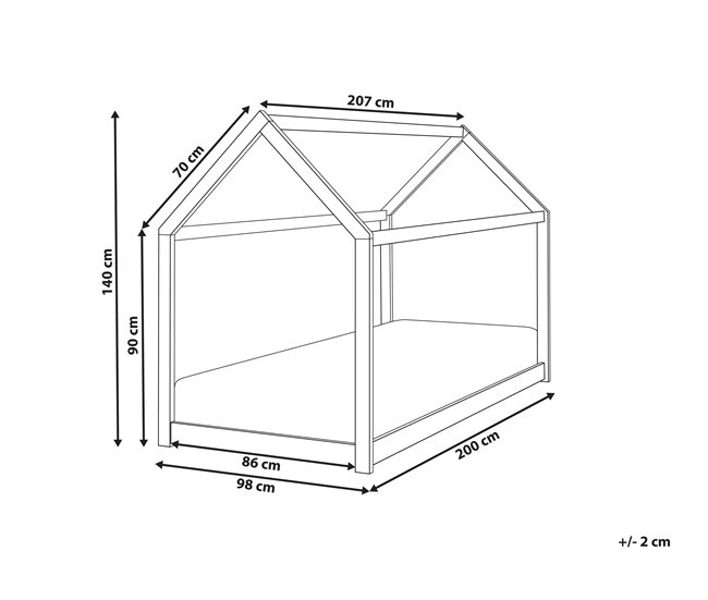 Beliani Cama infantil Madera de pino TOSSE 98x200 Blanco