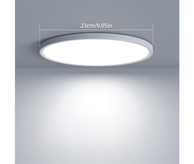 Plafón LED Pack 4 Lámpara de Techo Redondo 6500K Blanco Brillo