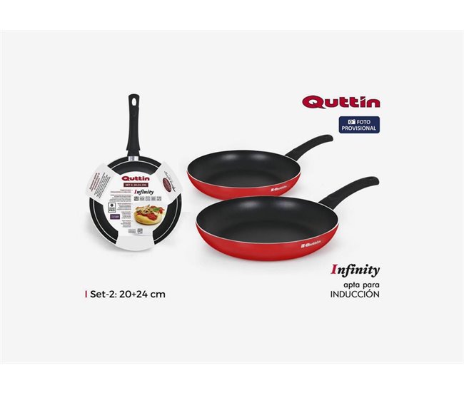 Set 2 sartenes QUTTIN 20cm y 24cm Rojo