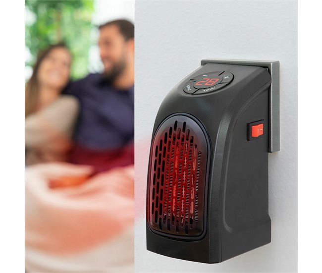 Mini Calefactor de Enchufe Portátil Negro