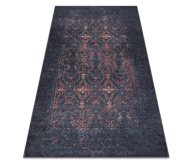 Alfombra lavable ANDRE 1013 Ornamento vintage 160x220 Negro