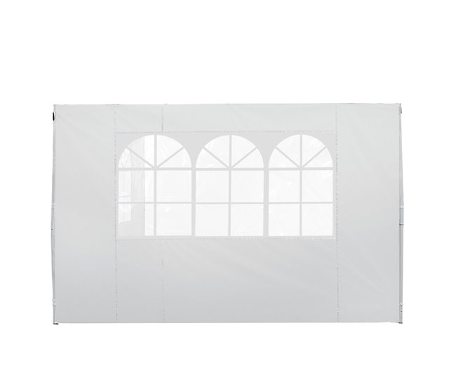 2 Paredes Parte Laterales Tela Oxford Outsunny 295x200 Blanco