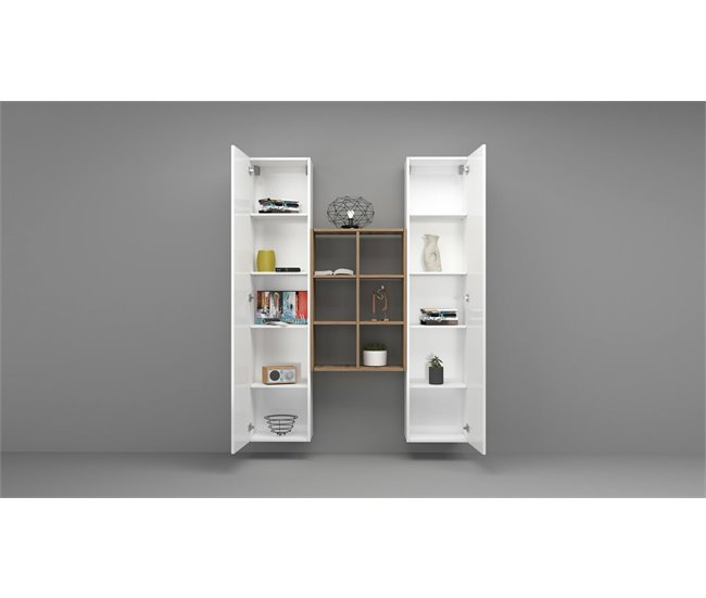 Aparador efecto madera 140 Blanco Brillo