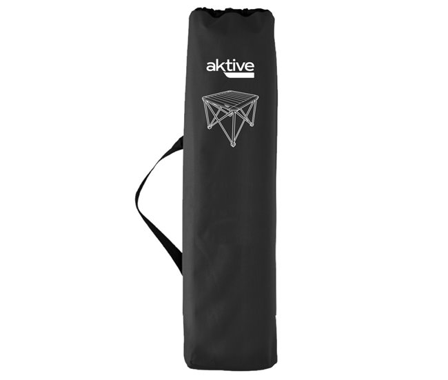 Aktive Mesa plegable camping antivuelco y desmontable c/bolsa Negro