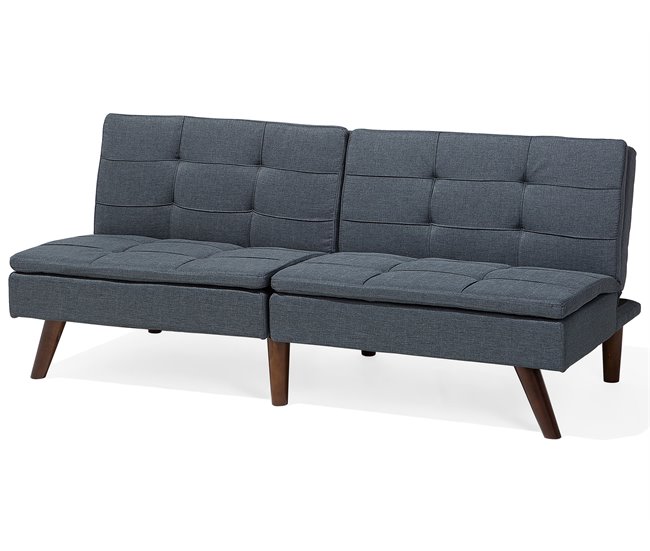 Beliani Sofá de 3 plazas Poliéster RONNE Azul Marino