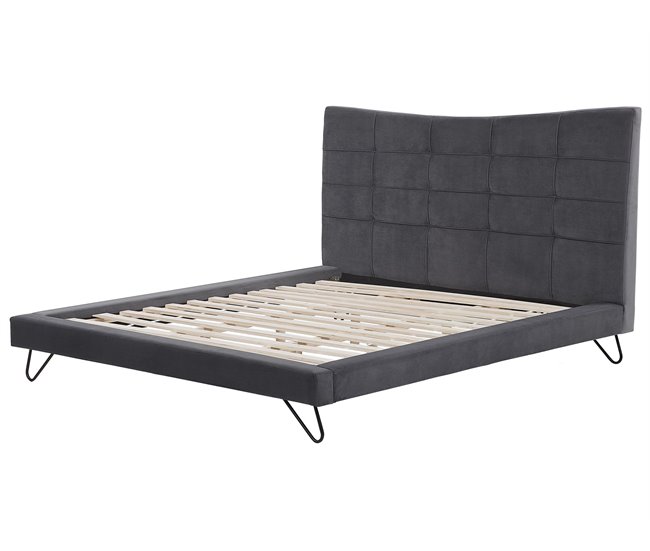Beliani Cama con somier Poliéster LANNION 203x223 Beige