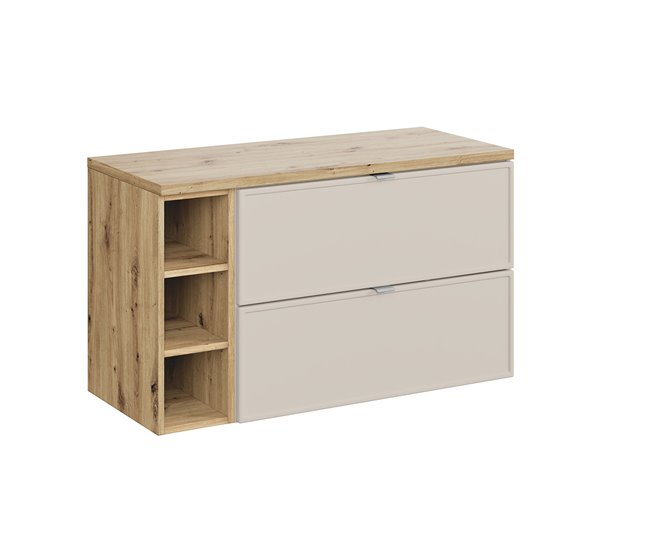 Mueble bajo lavabo 3 compartimientos Alba 100 Beige