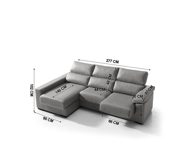 Chaise longue BEA Gris Claro