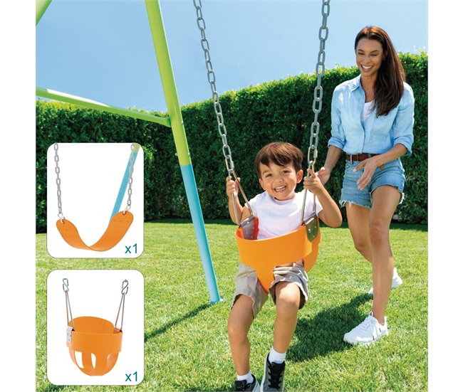 Columpio infantil 2 en 1 INTEX Azul/ Verde
