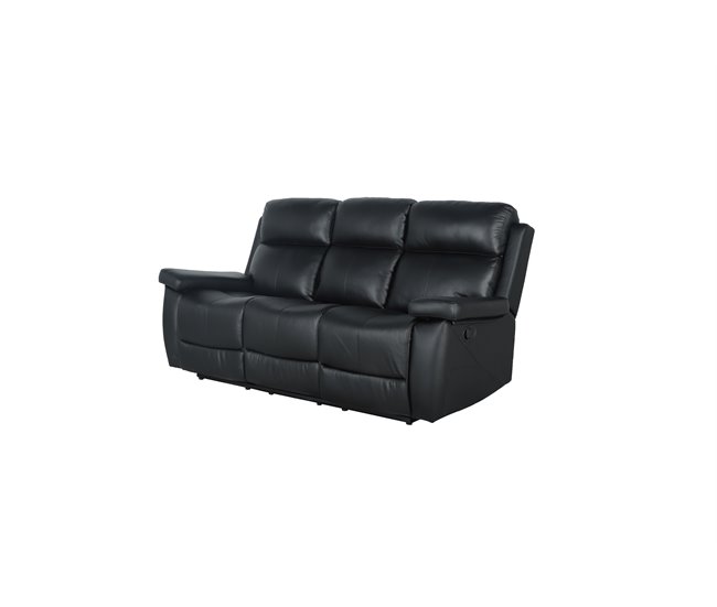 Sofá relax manual THEA piel negro Negro