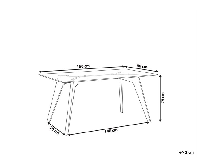 Beliani Mesa auxiliar HOUMA 90x160 Transparente