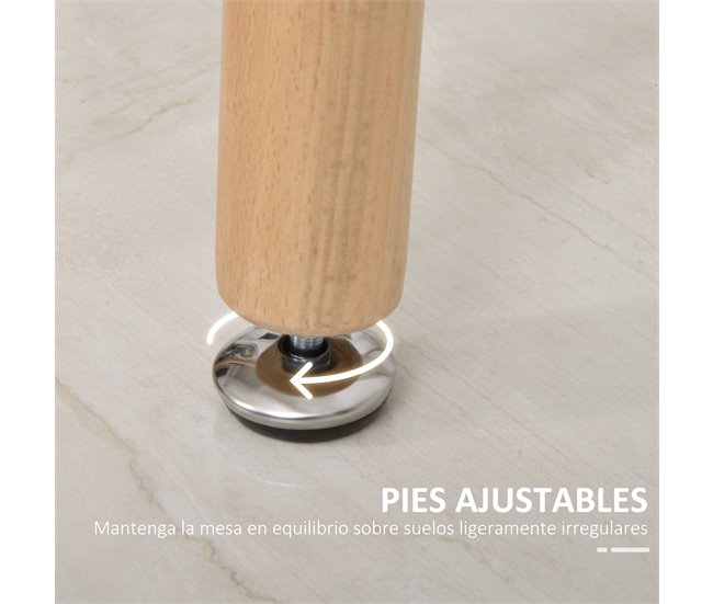 Mesa de Comedor Metal, Tablero de MDF de Grado E1, Madera de Haya 120x60 Blanco