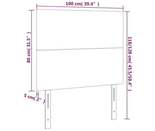 Cabecero Con Led 100 Azul