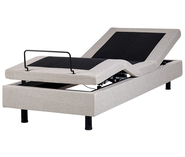 Beliani Cama ajustable sin cabecero Poliéster DUKE 90x200 Beige