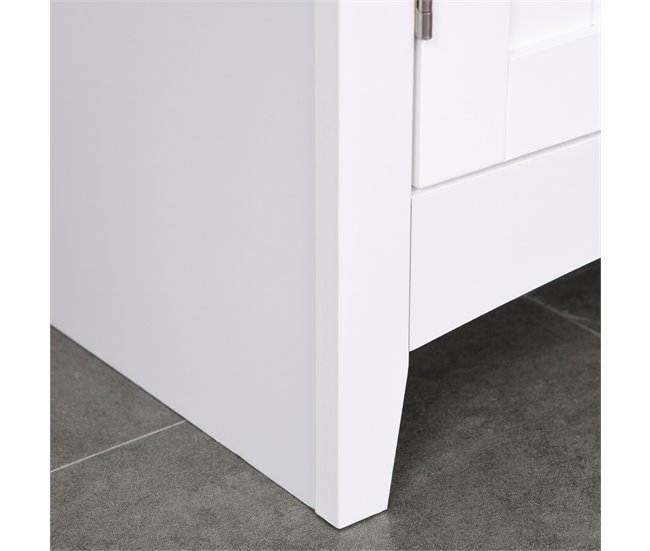 Alacena de Cocina MDF, Vidrio Templado HOMCOM, hogar - cocina 68 Blanco