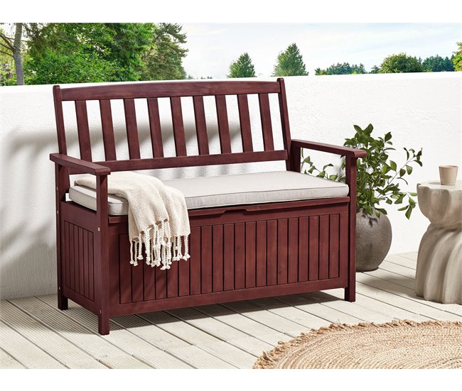 Beliani Banco Madera de acacia SOVANA 120x60 Blanco