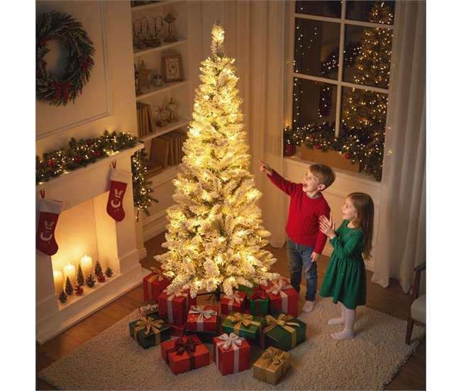 Árbol de Navidad Plástico, Metal HOMCOM, hogar - decoración Verde