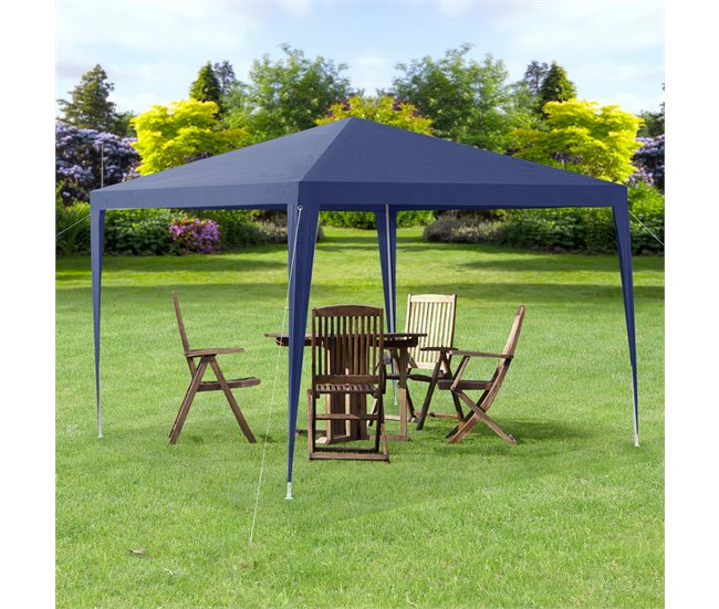 Carpa Pabellón para jardín Wedau metal 300x300 Azul