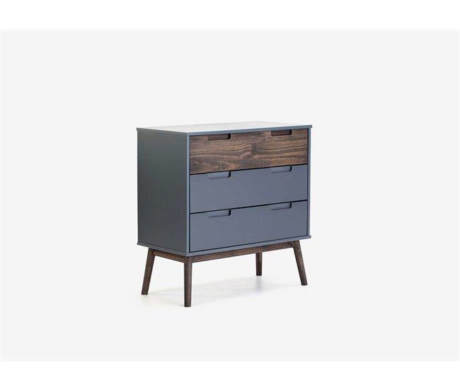 Cómoda 3 cajones NUSSA madera y gris Gris