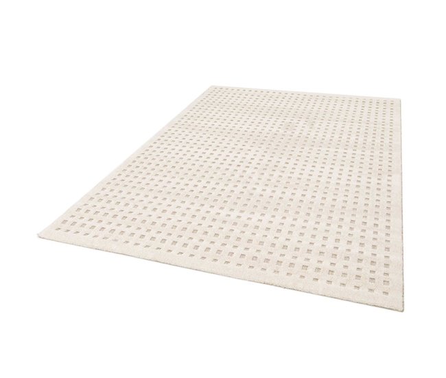 Alfombra diseño cuadros en relieve DIENA - ATTICGO 160x230 Blanco