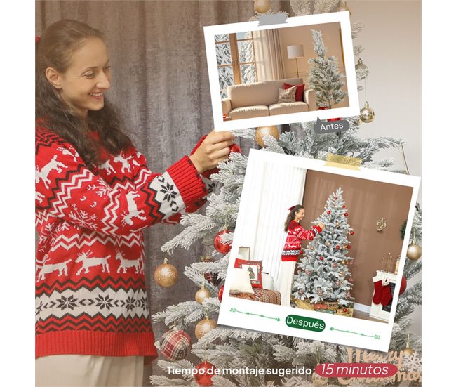 Árbol de Navidad Plástico, Metal HOMCOM, hogar - decoración Verde