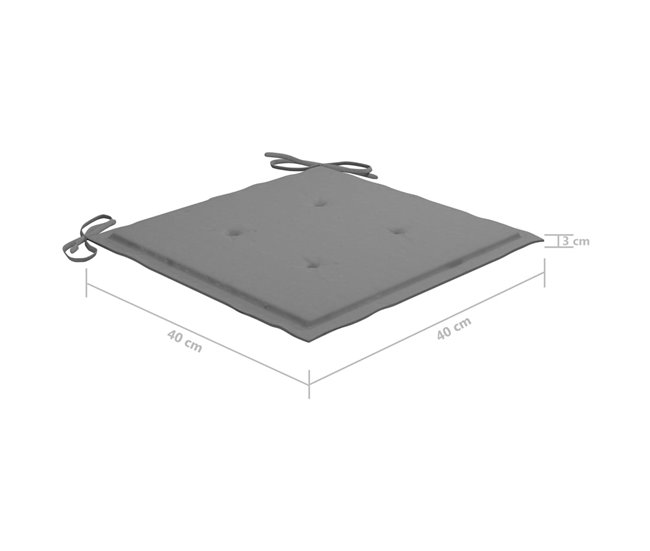 8 Sillas de jardín plegables de madera con cojines Crema