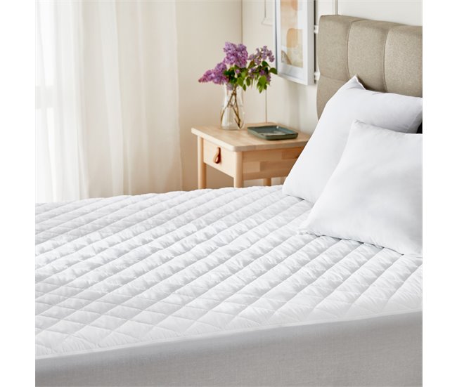 Protector colchón poliéster acolchado aloe vera 