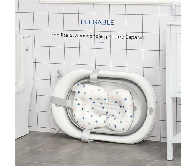Bañera para Bebé Plegable PP, TPE HOMCOM Gris