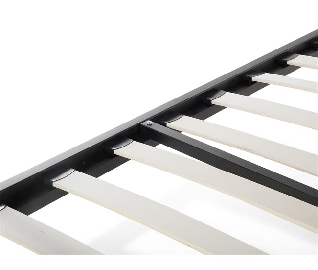 Beliani Cama Acero LYRA 182x209 Negro