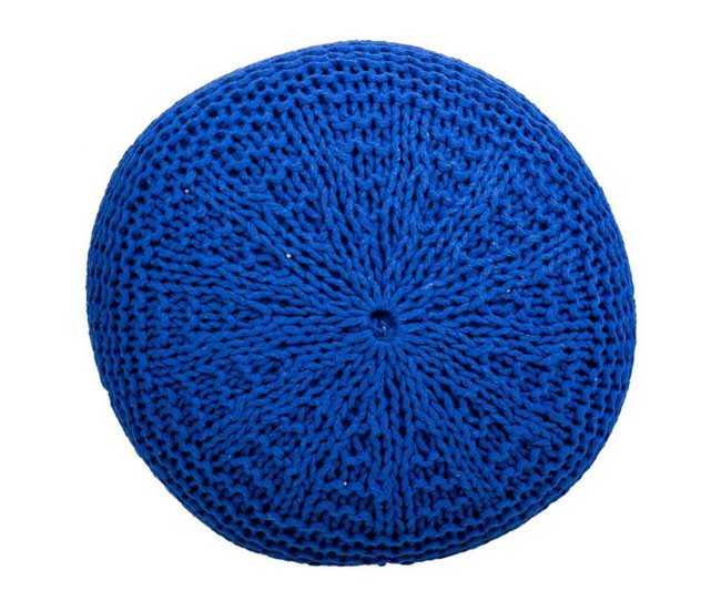 Puff de algodón trenzado Azul