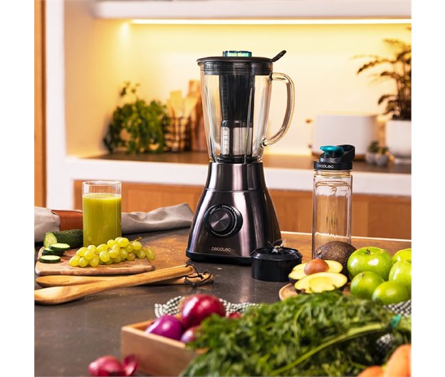 Cecotec Batidora de vaso Power Black Titanium 2500MAX Go Negro