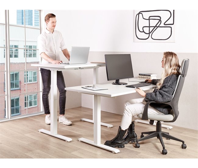 Beliani Escritorio ajustable DESTIN III 120x72 Blanco