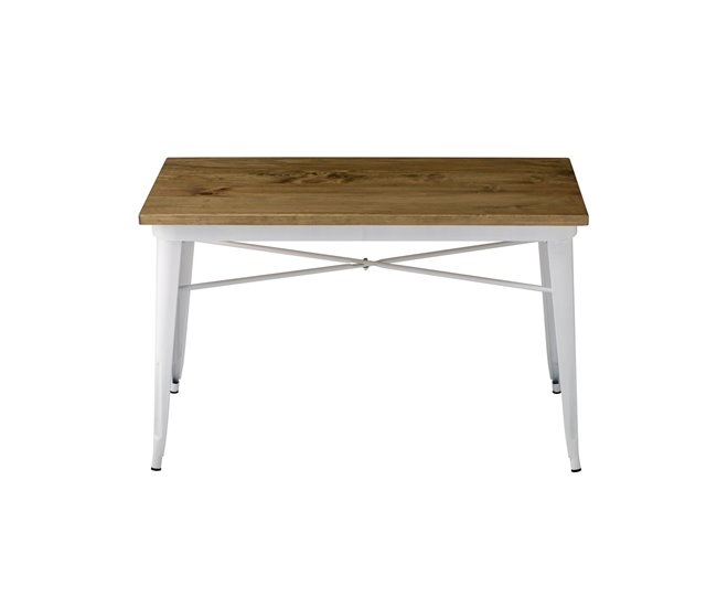 Mesa de cocina fija ADELAINE Natural/ Blanco