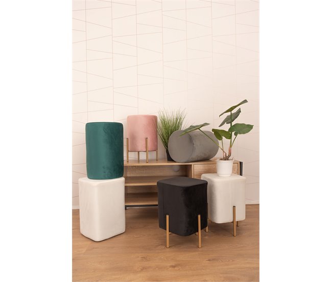 Puff Laty Terciopelo Beige