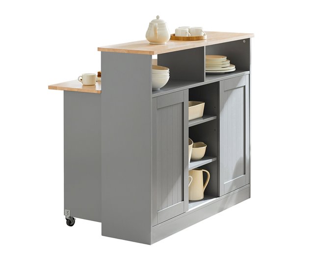 Aparador de Almacenamiento Encimera Extensible FSB36-HG SoBuy Gris Claro