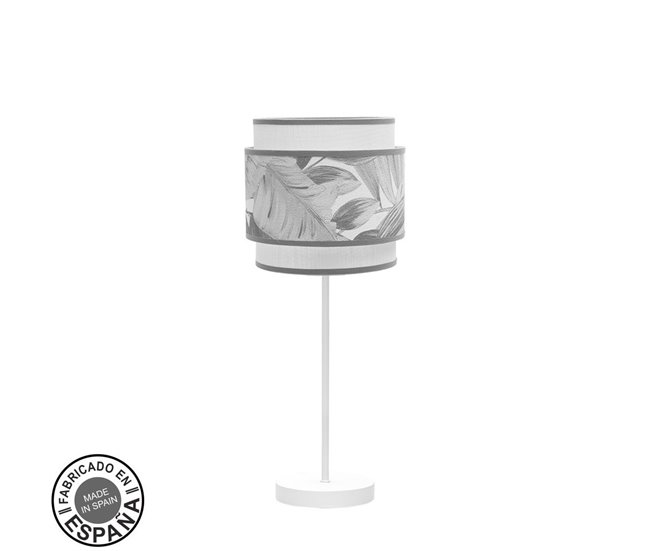 Lámpara Sobremesa Metal Serie Camerun Blanco/ Gris
