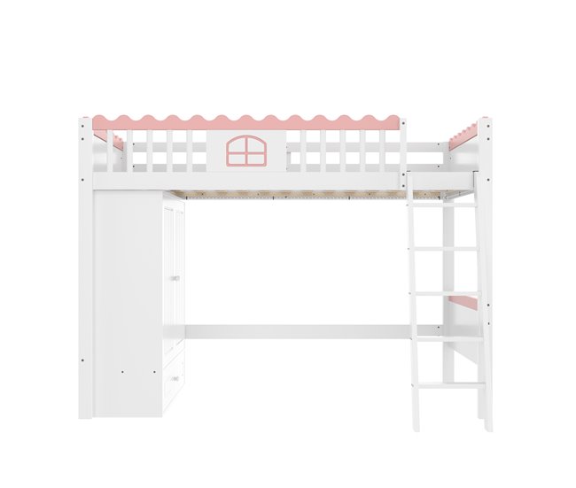 Cama alta para niños Blanco