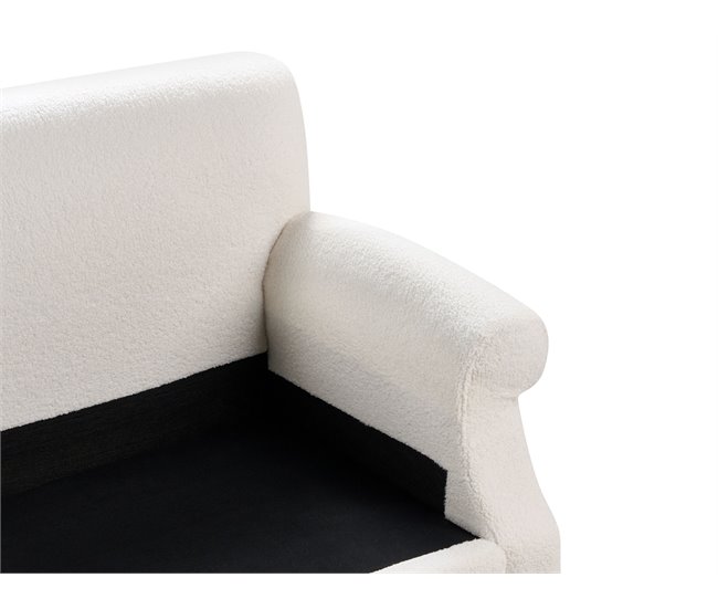 Beliani Sofá de 2 plazas Bouclé EIKE Crema