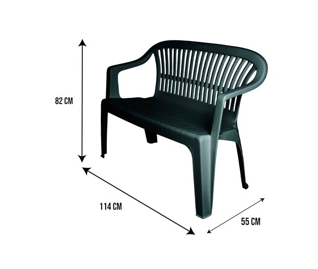 Banco exterior en PVC Verde