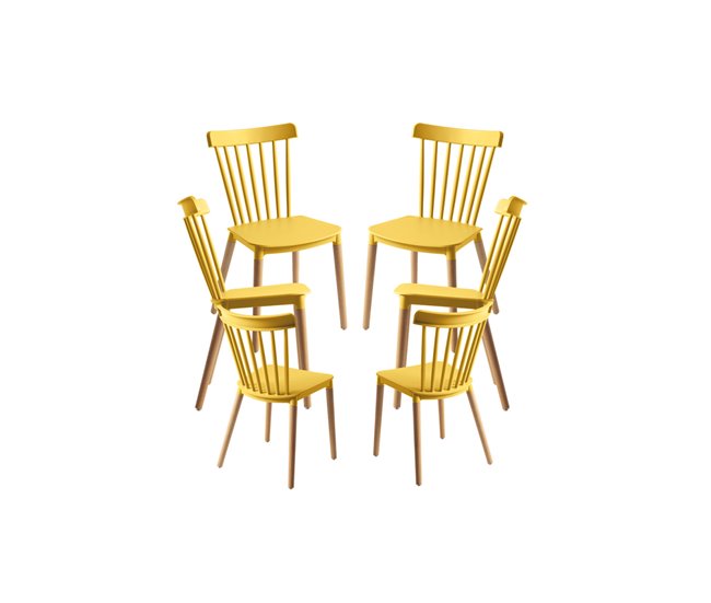 Pack 6 Sillas Leka Amarillo