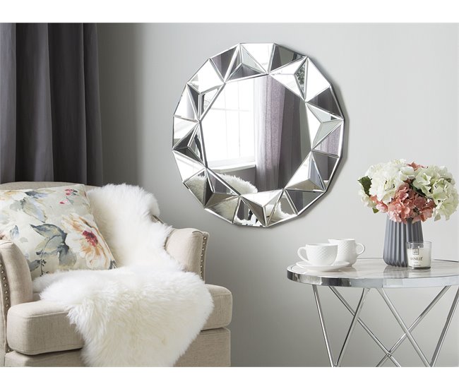 Beliani Espejo HABAY Gris