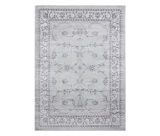 Alfombra MEFE moderna 2312 Ornamento Structural dos niveles 140x190 Gris