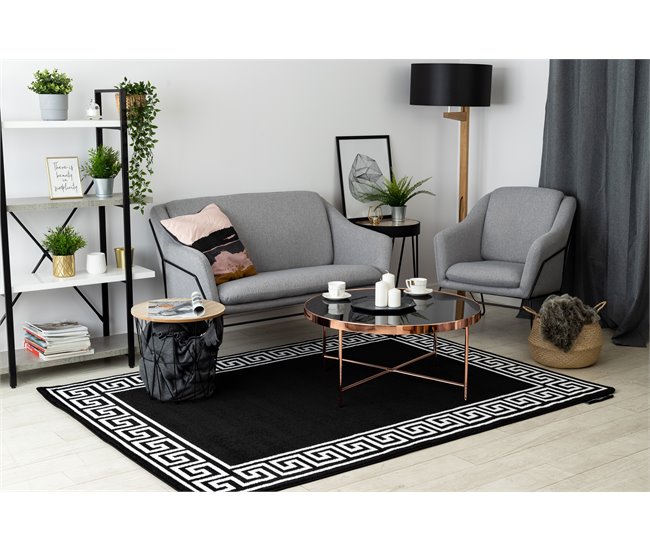 Alfombra HAMPTON Grecos 80x150 Negro