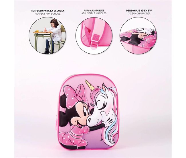 Set de Mochila Disney infantil Minnie 3D + Paraguas de Mickey Mouse Multicolor
