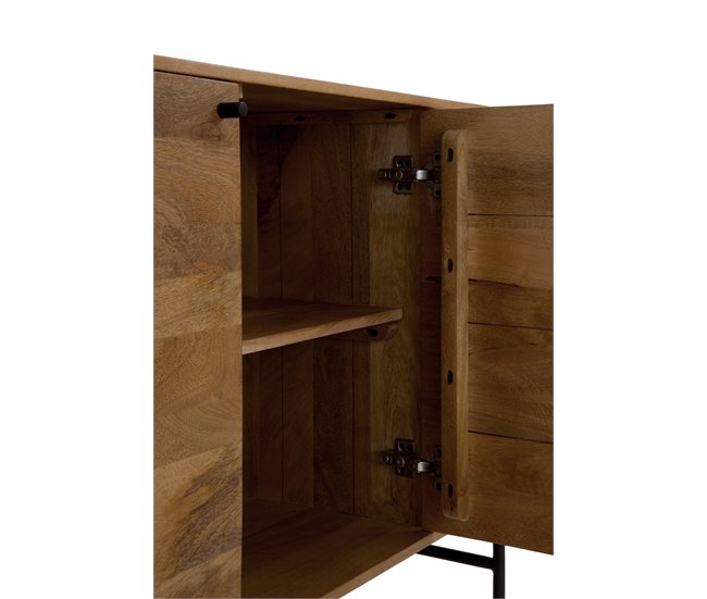 Aparador de madera maciza de mango con 4 puertas Madera