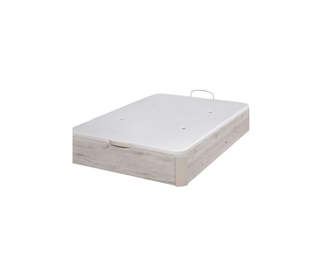 Canapé Abatible de Madera Artic Gran capacidad 160x200 Blanco/ Madera