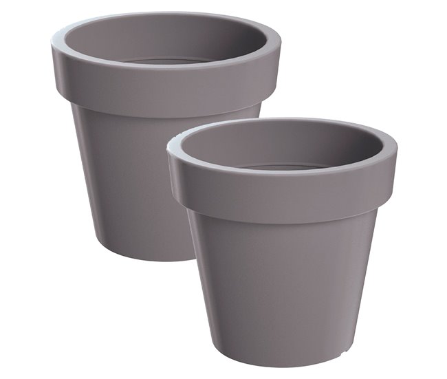 2x Maceta de plastico Lofly Gris